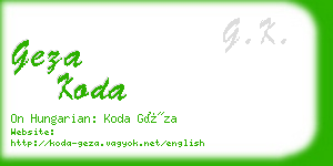 geza koda business card